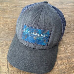 Travis Mathew EST 2007 Golf Golfing Mesh Back Snapback Hat Cap OS Gray